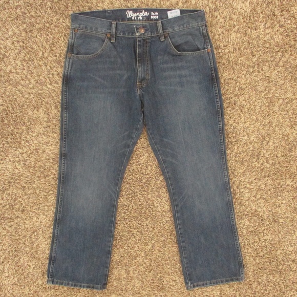 Wrangler Jeans‎ Men's 35x31 River Wash Retro Slim Boot Cut 100% Cotton Denim - Picture 1 of 7
